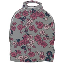 Traditional Cherry Blossom On A Gray Background Mini Full Print Backpack by Kiyoshi88