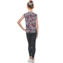 Traditional cherry blossom on a gray background Kids  Mesh Tank Top View2