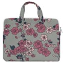 Traditional cherry blossom on a gray background MacBook Pro 13  Double Pocket Laptop Bag View1