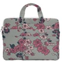 Traditional cherry blossom on a gray background MacBook Pro 13  Double Pocket Laptop Bag View2