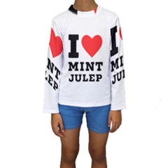 I Love Mint Julep Kids  Long Sleeve Swimwear by ilovewhateva