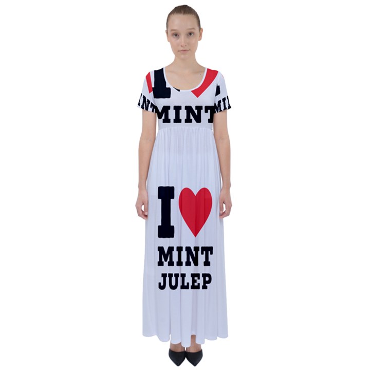 I love mint julep High Waist Short Sleeve Maxi Dress