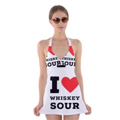 I Love Whiskey Sour Halter Dress Swimsuit  by ilovewhateva