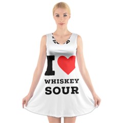 I Love Whiskey Sour V-neck Sleeveless Dress by ilovewhateva