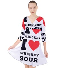 I Love Whiskey Sour Quarter Sleeve Front Wrap Dress by ilovewhateva