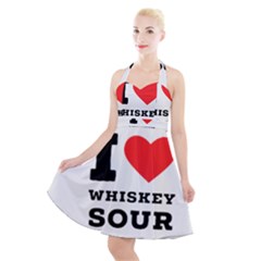 I Love Whiskey Sour Halter Party Swing Dress  by ilovewhateva