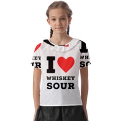 I Love Whiskey Sour Kids  Frill Chiffon Blouse by ilovewhateva