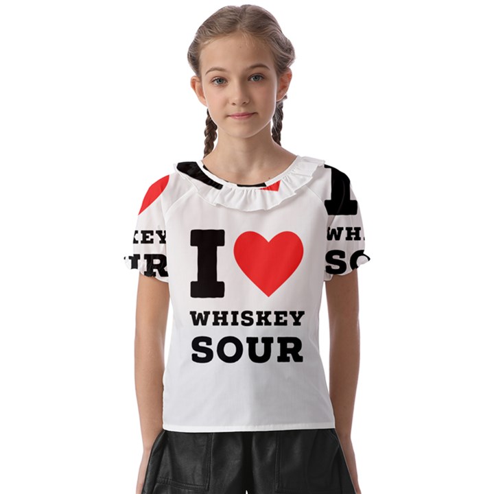 I love whiskey sour Kids  Frill Chiffon Blouse