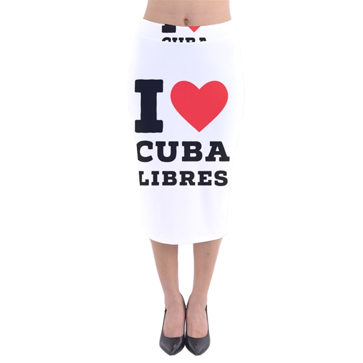 I love cuba libres  Velvet Midi Pencil Skirt