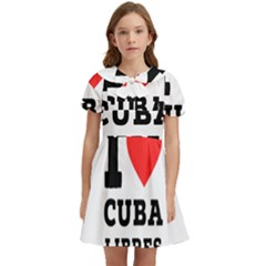 I Love Cuba Libres  Kids  Bow Tie Puff Sleeve Dress by ilovewhateva