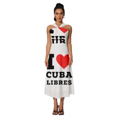 I Love Cuba Libres  Sleeveless Cross Front Cocktail Midi Chiffon Dress by ilovewhateva