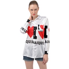 I Love Daiquiri Long Sleeve Satin Shirt