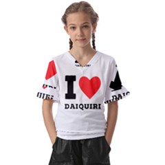 I Love Daiquiri Kids  V-neck Horn Sleeve Blouse by ilovewhateva