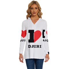 I Love Daiquiri Long Sleeve Drawstring Hooded Top