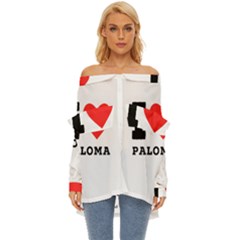 I Love Paloma Off Shoulder Chiffon Pocket Shirt by ilovewhateva