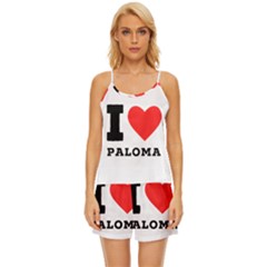 I Love Paloma Satin Pajama Short Set by ilovewhateva