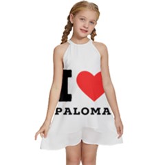 I Love Paloma Kids  Halter Collar Waist Tie Chiffon Dress by ilovewhateva