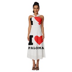 I Love Paloma Sleeveless Cross Front Cocktail Midi Chiffon Dress by ilovewhateva