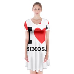 I Love Mimosa Short Sleeve V-neck Flare Dress by ilovewhateva