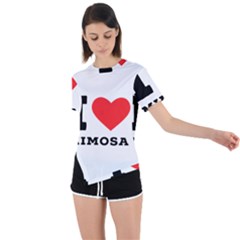 I Love Mimosa Asymmetrical Short Sleeve Sports Tee by ilovewhateva