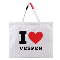 I Love Vesper Zipper Large Tote Bag by ilovewhateva