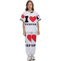 I Love Vesper Kids  Tee And Pants Sports Set by ilovewhateva