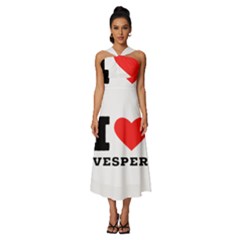 I Love Vesper Sleeveless Cross Front Cocktail Midi Chiffon Dress by ilovewhateva