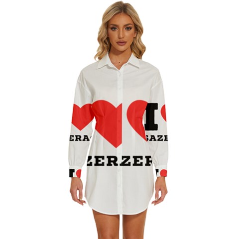 I Love Sazerac Womens Long Sleeve Shirt Dress by ilovewhateva