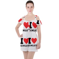 I Love Gimlet Ruffle Cut Out Chiffon Playsuit by ilovewhateva