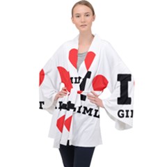 I Love Gimlet Long Sleeve Velvet Kimono  by ilovewhateva