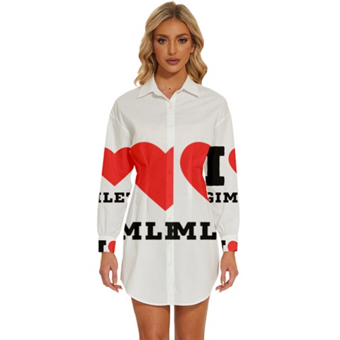 I Love Gimlet Womens Long Sleeve Shirt Dress by ilovewhateva