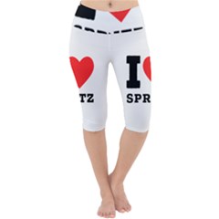 I Love Spritz Lightweight Velour Cropped Yoga Leggings by ilovewhateva