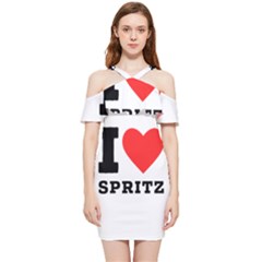 I Love Spritz Shoulder Frill Bodycon Summer Dress by ilovewhateva