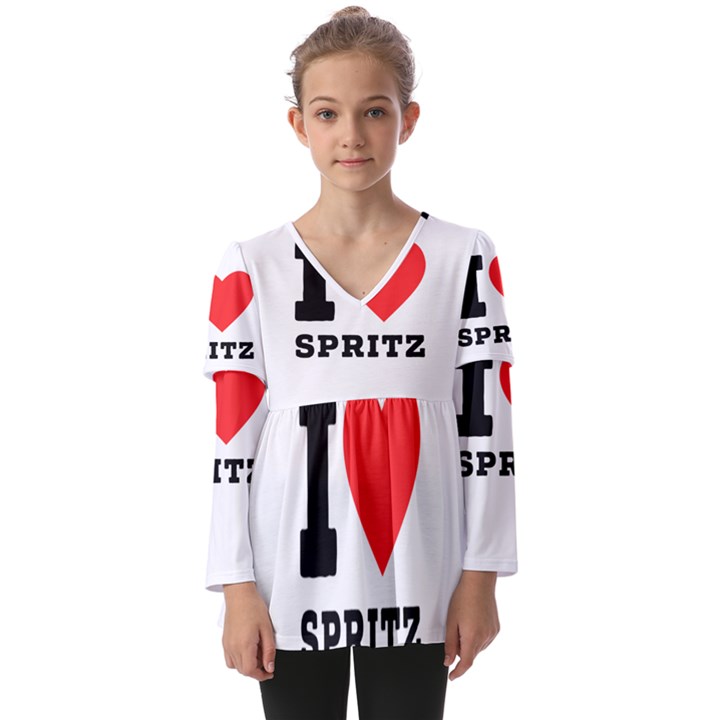 I love spritz Kids  V Neck Casual Top