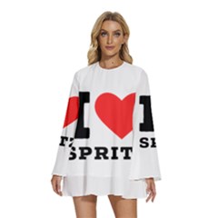 I Love Spritz Round Neck Long Sleeve Bohemian Style Chiffon Mini Dress by ilovewhateva