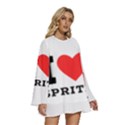 I love spritz Round Neck Long Sleeve Bohemian Style Chiffon Mini Dress View3