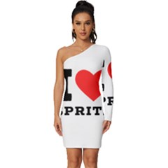 I Love Spritz Long Sleeve One Shoulder Mini Dress by ilovewhateva