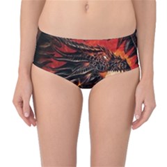 Dragon Mid-waist Bikini Bottoms by Salman4z