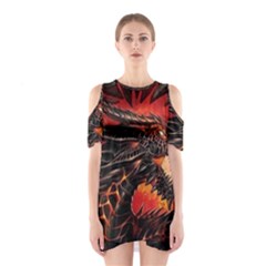 Dragon Shoulder Cutout One Piece Dress by Salman4z