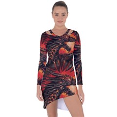 Dragon Asymmetric Cut-out Shift Dress by Salman4z