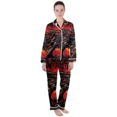 Dragon Women s Long Sleeve Satin Pajamas Set	 by Salman4z