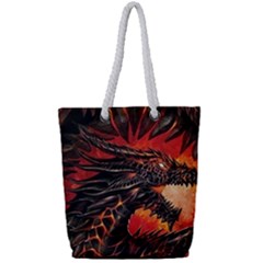 Dragon Full Print Rope Handle Tote (small) by Salman4z