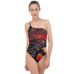 Dragon Classic One Shoulder Swimsuit by Salman4z