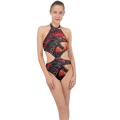 Dragon Halter Side Cut Swimsuit by Salman4z