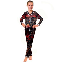 Dragon Kids  Satin Long Sleeve Pajamas Set by Salman4z