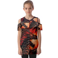 Dragon Fold Over Open Sleeve Top by Salman4z