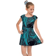 Angry Male Lion Predator Carnivore Kids  Cap Sleeve Dress by Salman4z