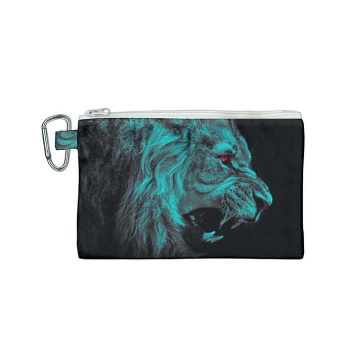 Angry Male Lion Predator Carnivore Canvas Cosmetic Bag (Small)