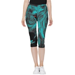 Angry Male Lion Predator Carnivore Inside Out Lightweight Velour Capri Leggings  by Salman4z