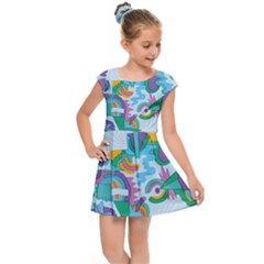 Pattern Hotdogtrap Kids  Cap Sleeve Dress by Salman4z